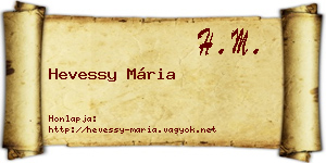 Hevessy Mária névjegykártya